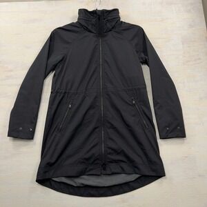 The Group by Babaton Parka XXS Longline Hooded Full Zip Jacket Black Women